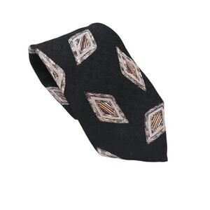 ROBERT TALBOTT Studio Men's TIE NAVY BLUE Silver GEO 3.25 X 57.5 Highlander Luxe
